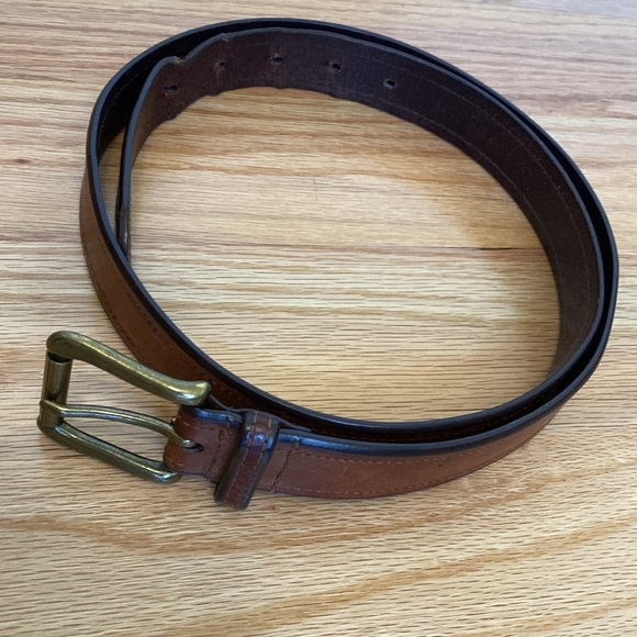 Men’s Ralph Lauren Leather Belt Brown Brass Buckle distressed classic vintage - Picture 5 of 13